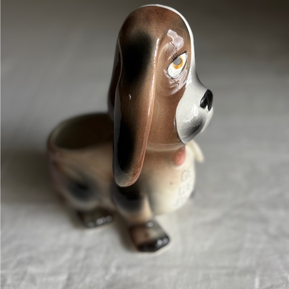 Adorable Brown and White Dog Planter with Get Well Soon Message Green Gift - Picture 5 of 13